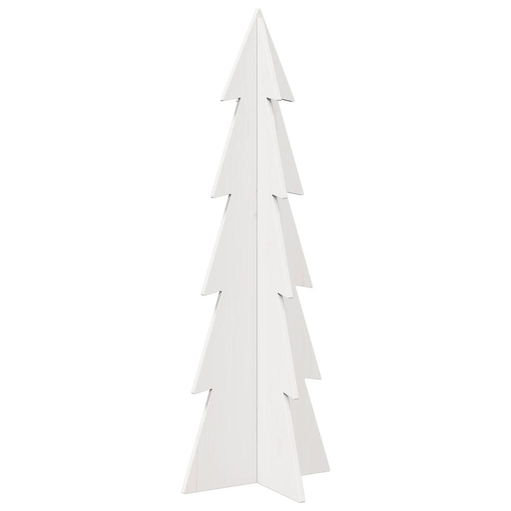 VidaXL Kerstdecoratie kerstboom 112 cm massief grenenhout wit