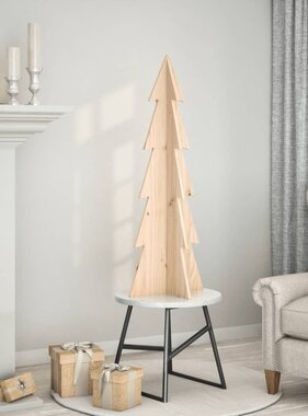 VidaXL Kerstdecoratie kerstboom 112 cm massief grenenhout