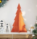 VidaXL Kerstdecoratie kerstboom 80 cm massief grenenhout wasbruin
