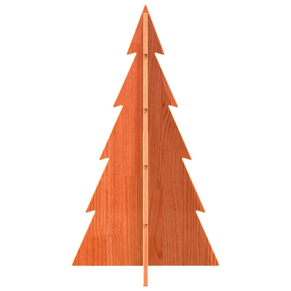 VidaXL Kerstdecoratie kerstboom 80 cm massief grenenhout wasbruin