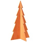 VidaXL Kerstdecoratie kerstboom 80 cm massief grenenhout wasbruin