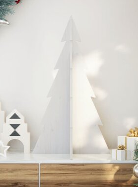 VidaXL Kerstdecoratie kerstboom 80 cm massief grenenhout wit