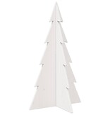 VidaXL Kerstdecoratie kerstboom 80 cm massief grenenhout wit