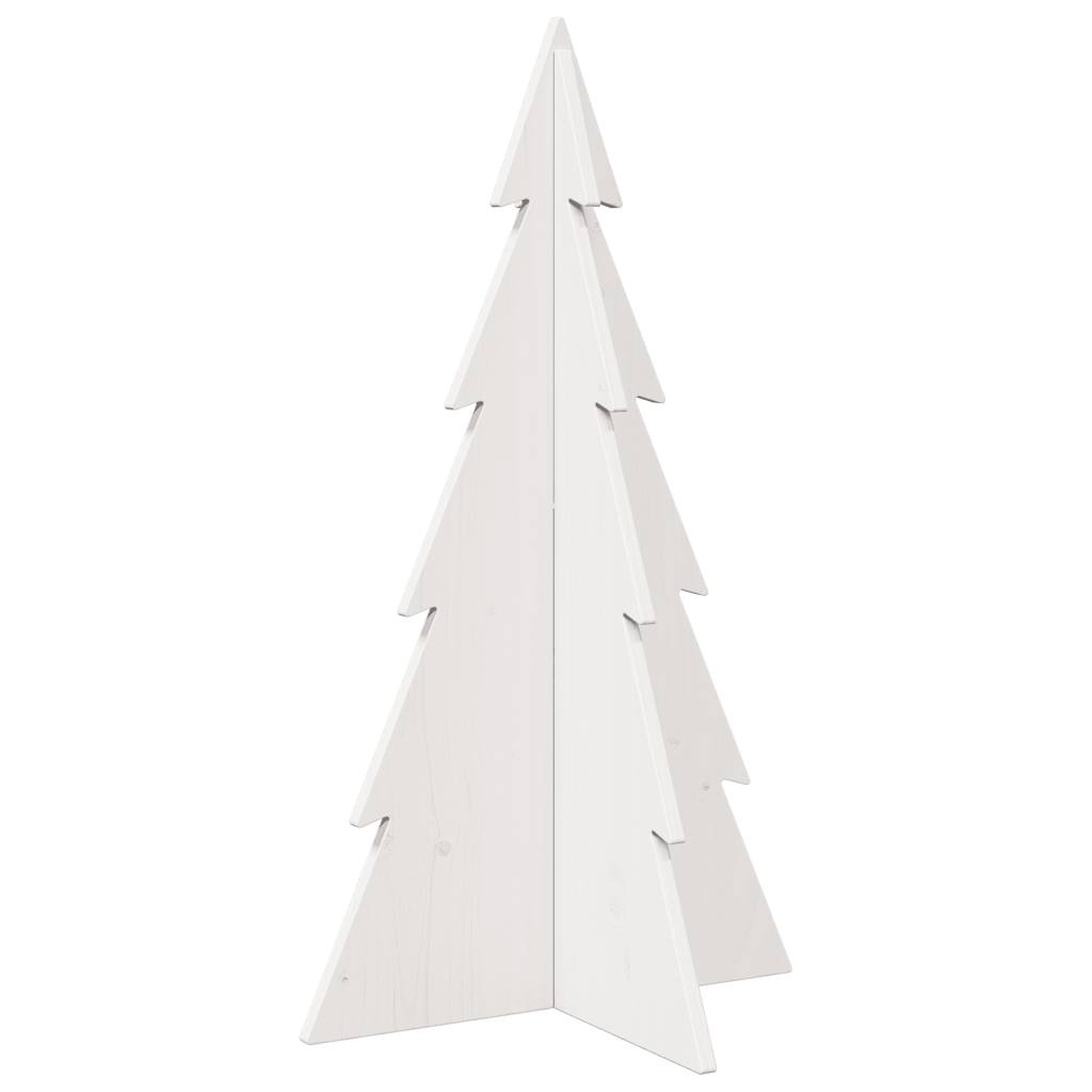 VidaXL Kerstdecoratie kerstboom 80 cm massief grenenhout wit