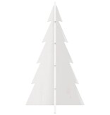 VidaXL Kerstdecoratie kerstboom 80 cm massief grenenhout wit