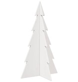 VidaXL Kerstdecoratie kerstboom 80 cm massief grenenhout wit