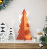 VidaXL Kerstdecoratie kerstboom 59,5 cm massief grenenhout wasbruin
