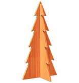 VidaXL Kerstdecoratie kerstboom 59,5 cm massief grenenhout wasbruin