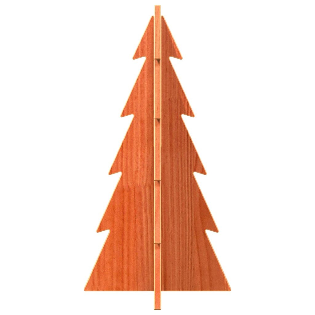 VidaXL Kerstdecoratie kerstboom 59,5 cm massief grenenhout wasbruin