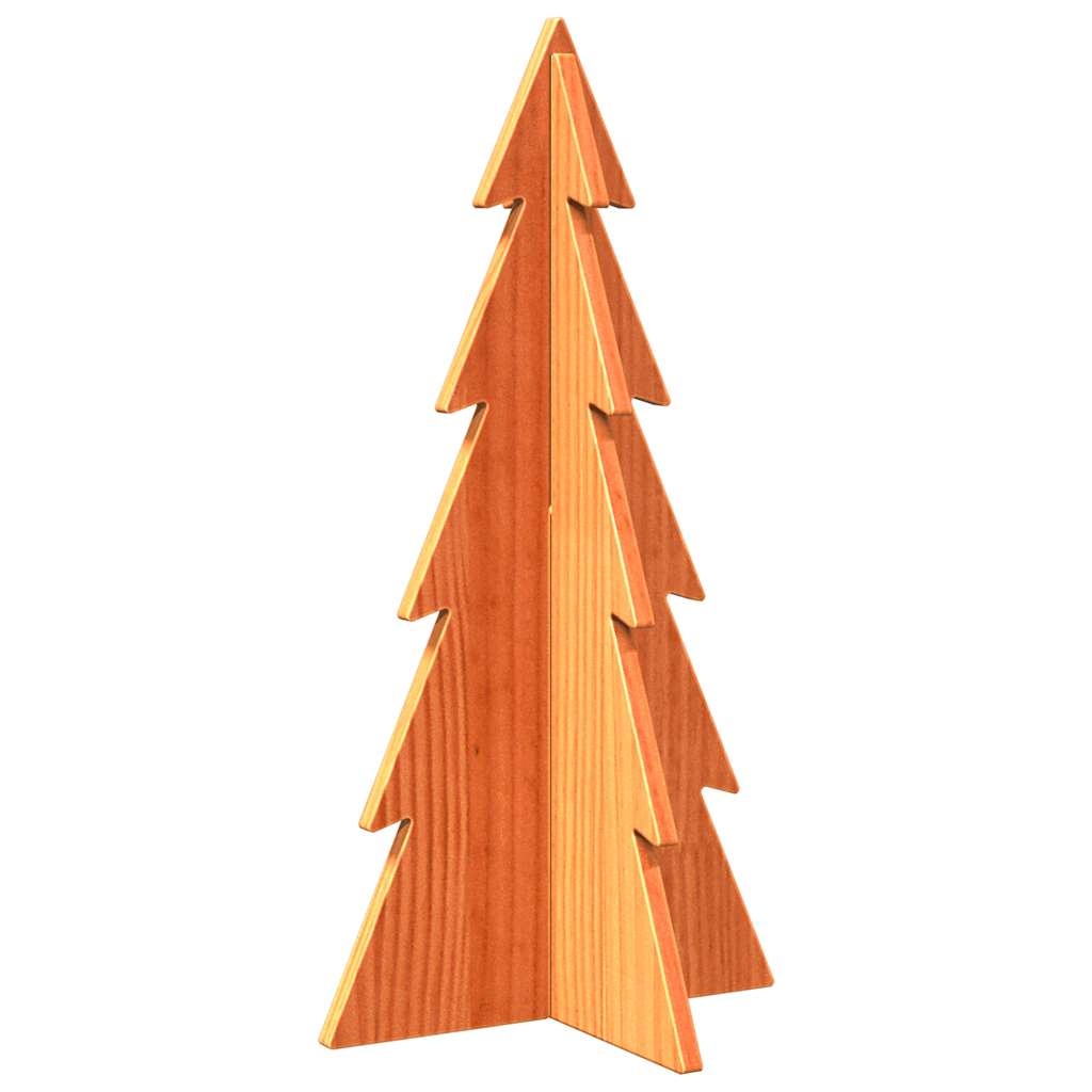 VidaXL Kerstdecoratie kerstboom 59,5 cm massief grenenhout wasbruin