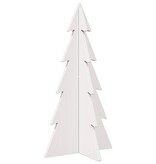 VidaXL Kerstdecoratie kerstboom 59,5 cm massief grenenhout wit