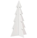 VidaXL Kerstdecoratie kerstboom 59,5 cm massief grenenhout wit
