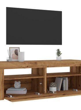 VidaXL Tv-meubel met LED 120x35x40 cm bewerkt hout artisanaal eiken