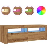 VidaXL Tv-meubel met LED 120x35x40 cm bewerkt hout artisanaal eiken