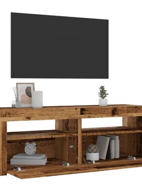 VidaXL Tv-meubel met LED 120x35x40 cm bewerkt hout oud hout