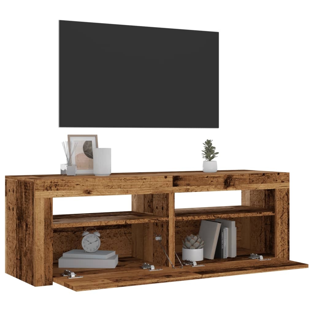 VidaXL Tv-meubel met LED 120x35x40 cm bewerkt hout oud hout