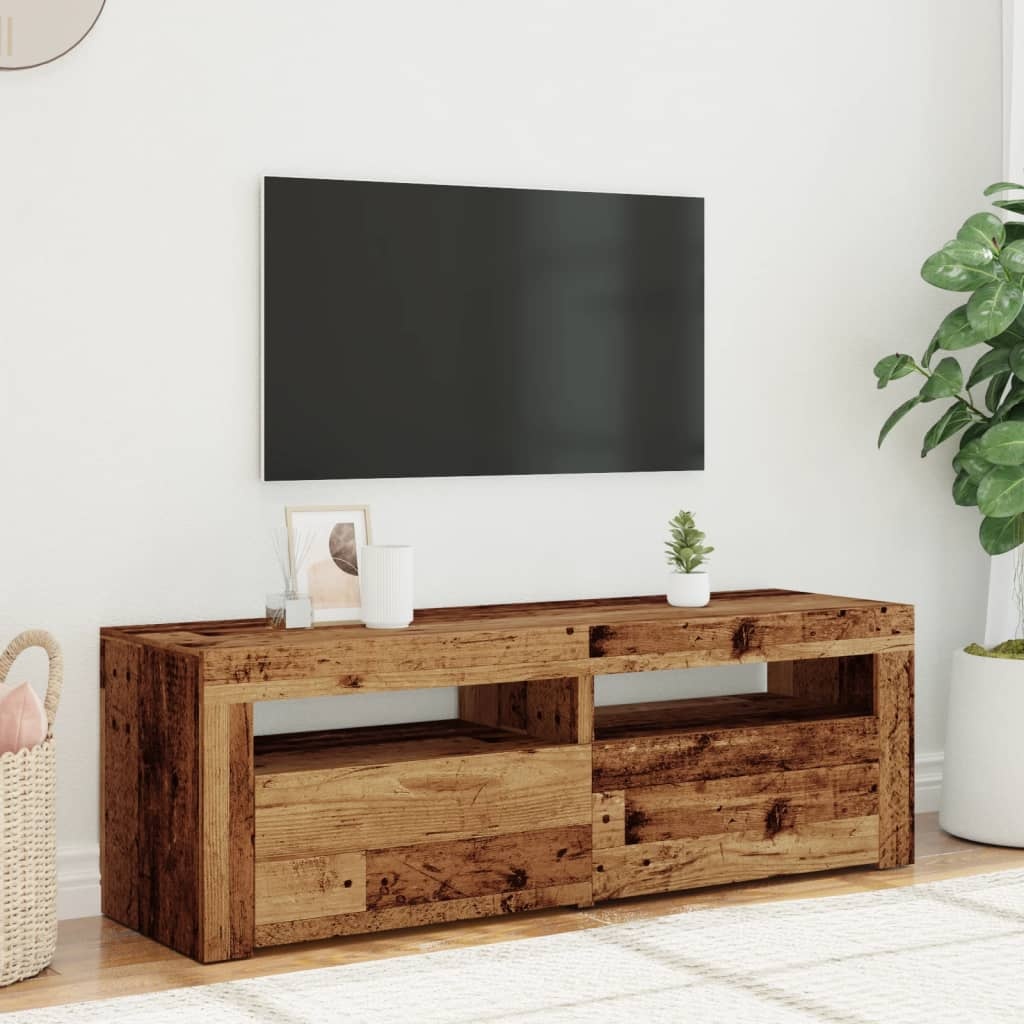 VidaXL Tv-meubel met LED 120x35x40 cm bewerkt hout oud hout