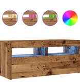 VidaXL Tv-meubel met LED 90x35x40 cm bewerkt hout oud hout