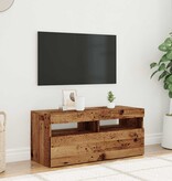 VidaXL Tv-meubel met LED 90x35x40 cm bewerkt hout oud hout