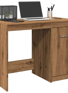 VidaXL Bureau 100x50x76 cm bewerkt hout artisanaal eikenkleur