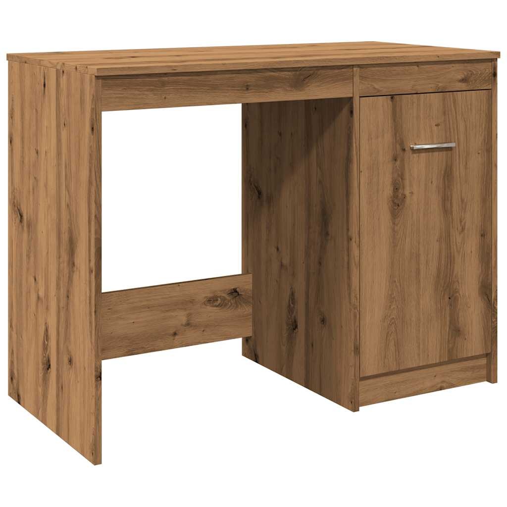 VidaXL Bureau 100x50x76 cm bewerkt hout artisanaal eikenkleur