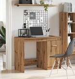 VidaXL Bureau 100x50x76 cm bewerkt hout artisanaal eikenkleur