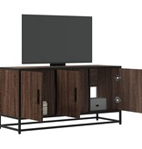 VidaXL Tv-meubel 100x35x50 cm bewerkt hout metaal bruin eikenkleur