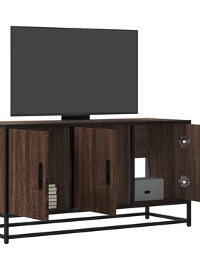 VidaXL Tv-meubel 100x35x50 cm bewerkt hout metaal bruin eikenkleur