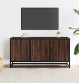 VidaXL Tv-meubel 100x35x50 cm bewerkt hout metaal bruin eikenkleur