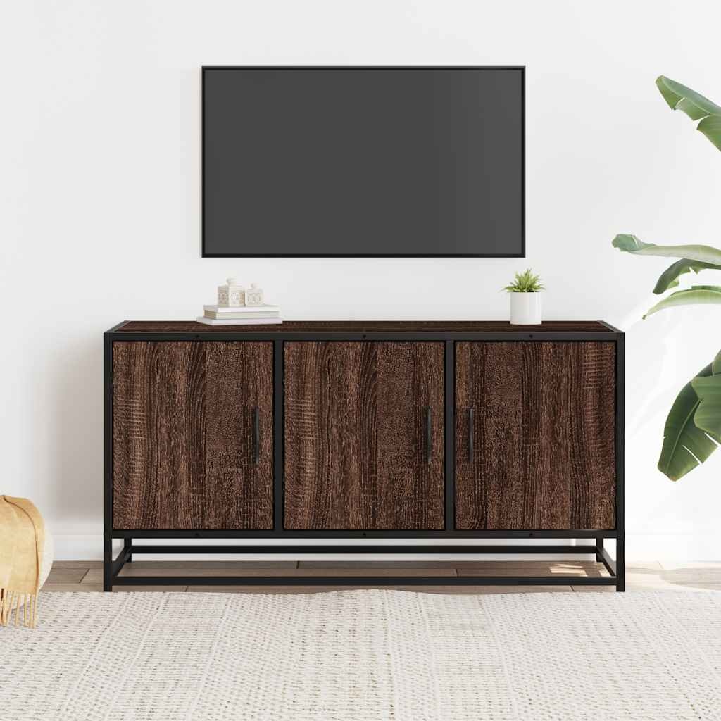 VidaXL Tv-meubel 100x35x50 cm bewerkt hout metaal bruin eikenkleur