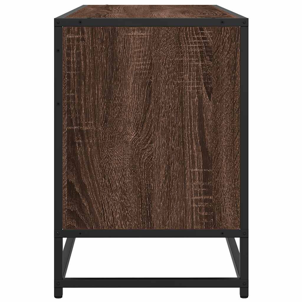 VidaXL Tv-meubel 100x35x50 cm bewerkt hout metaal bruin eikenkleur