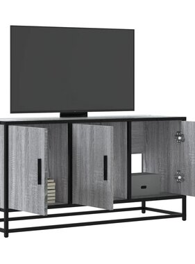 VidaXL Tv-meubel 100x35x50 cm bewerkt hout metaal grijs sonoma eiken