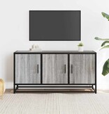 VidaXL Tv-meubel 100x35x50 cm bewerkt hout metaal grijs sonoma eiken