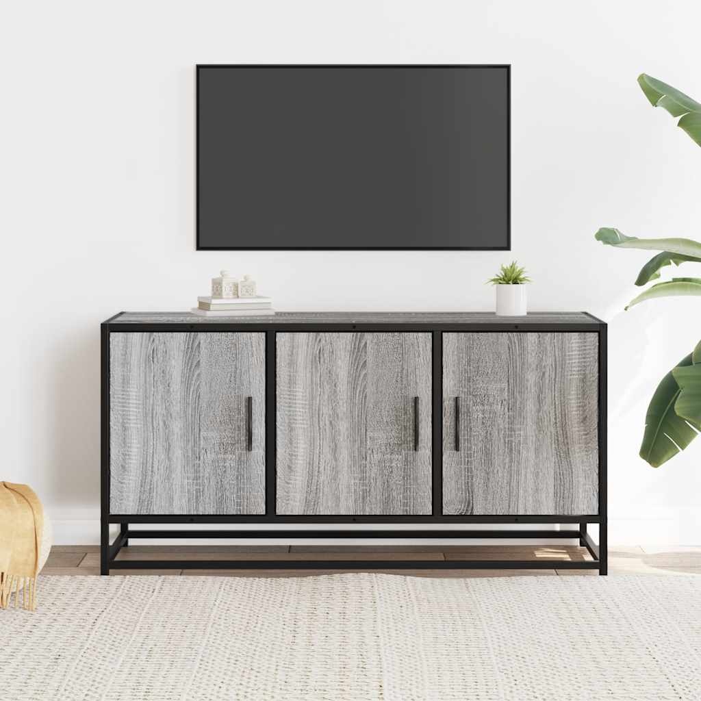 VidaXL Tv-meubel 100x35x50 cm bewerkt hout metaal grijs sonoma eiken