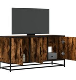 VidaXL Tv-meubel 100x35x50 cm bewerkt hout metaal gerookt eikenkleurig