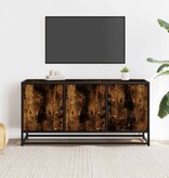 VidaXL Tv-meubel 100x35x50 cm bewerkt hout metaal gerookt eikenkleurig