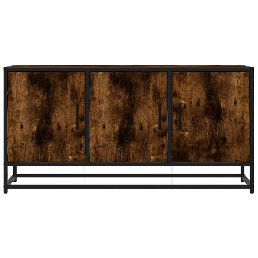 VidaXL Tv-meubel 100x35x50 cm bewerkt hout metaal gerookt eikenkleurig