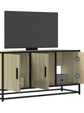 VidaXL Tv-meubel 100x35x50 cm bewerkt hout metaal sonoma eikenkleurig