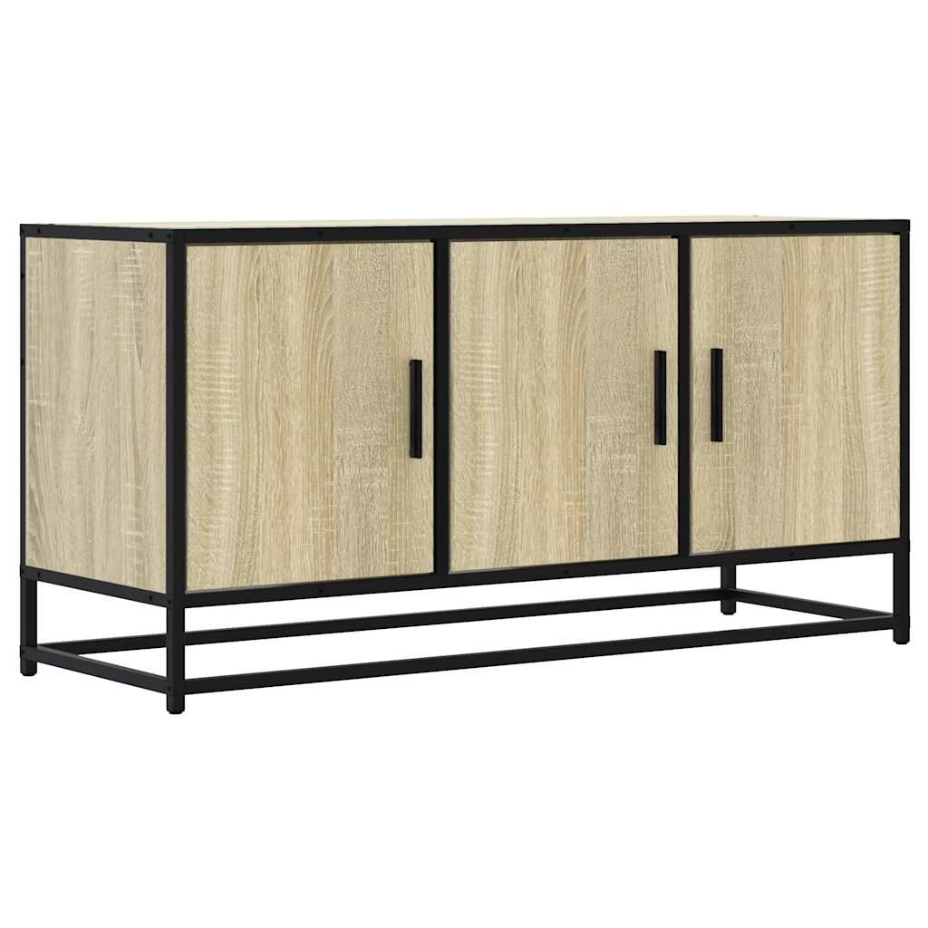 VidaXL Tv-meubel 100x35x50 cm bewerkt hout metaal sonoma eikenkleurig