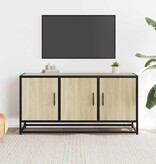 VidaXL Tv-meubel 100x35x50 cm bewerkt hout metaal sonoma eikenkleurig