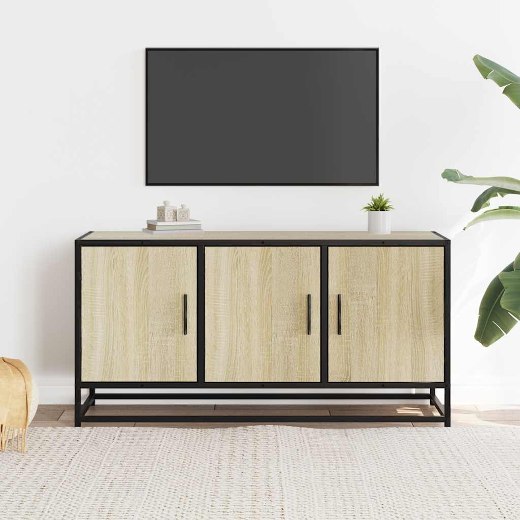 VidaXL Tv-meubel 100x35x50 cm bewerkt hout metaal sonoma eikenkleurig