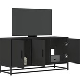VidaXL Tv-meubel 100x35x50 cm bewerkt hout en metaal zwart