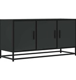 VidaXL Tv-meubel 100x35x50 cm bewerkt hout en metaal zwart