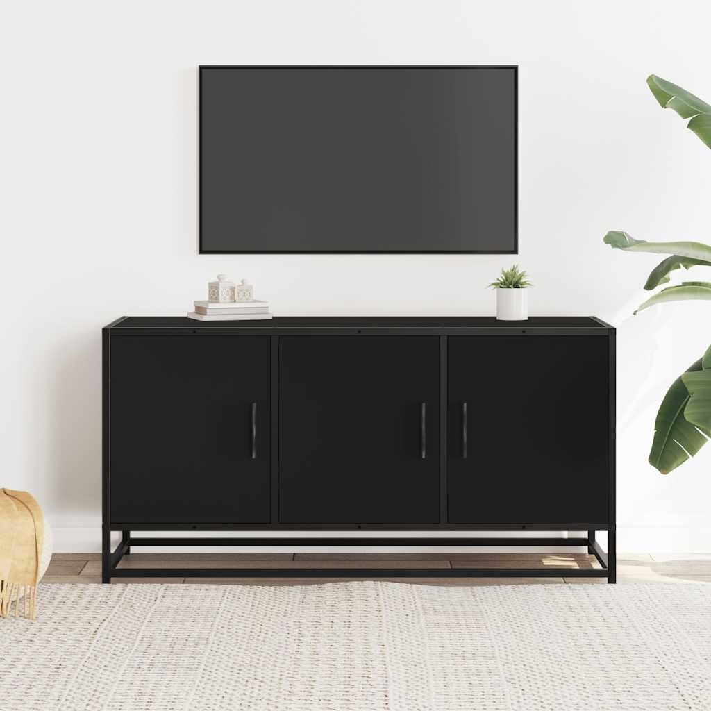 VidaXL Tv-meubel 100x35x50 cm bewerkt hout en metaal zwart
