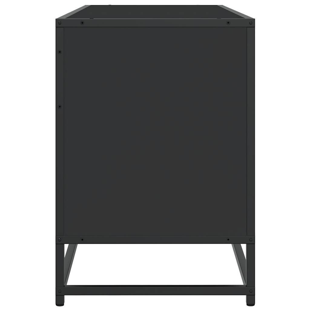 VidaXL Tv-meubel 100x35x50 cm bewerkt hout en metaal zwart