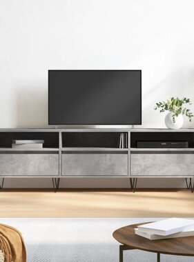 VidaXL Tv-meubel 150x30x44,5 cm bewerkt hout betongrijs