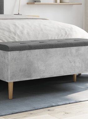 VidaXL Opbergbankje 102x42x46 cm bewerkt hout betongrijs