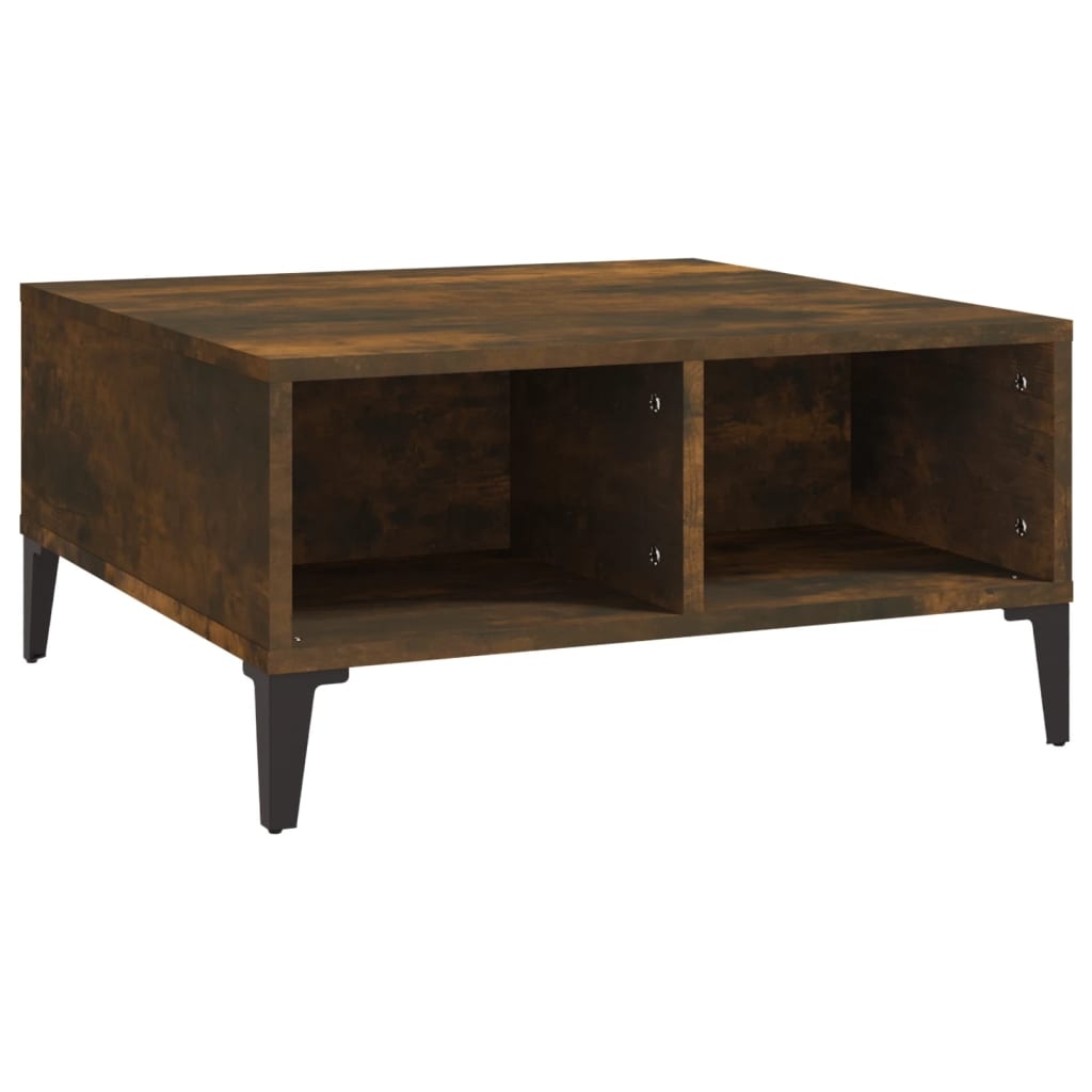 VidaXL Salontafel 60x60x30 cm bewerkt hout gerookt eikenkleurig