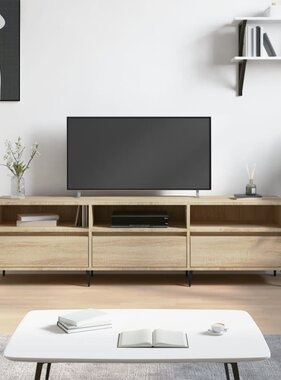 VidaXL Tv-meubel 150x30x44,5 cm bewerkt hout sonoma eikenkleurig