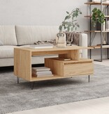 VidaXL Salontafel 90x49x45 cm bewerkt hout sonoma eikenkleurig